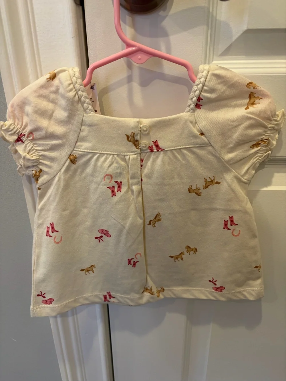 OshKosh B'gosh Cream Girls' Top with Horse & Boot Print